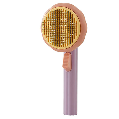 Purrfectly Groomed: Self-Cleaning Shedding Pumpkin Comb/Brush for Cats and Dogs