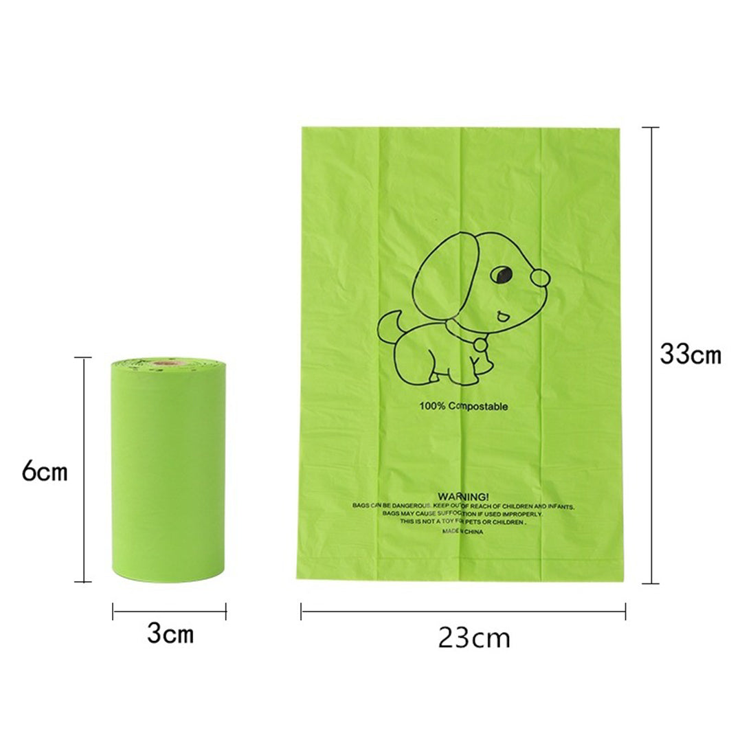 Compostable Plant-Based Poop Bags for Dogs & Cats - Extra Thickness - 1 Roll (20 Bags)