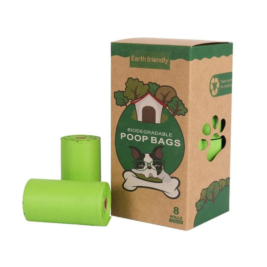 Compostable Plant-Based Poop Bags for Dogs & Cats - Extra Thickness - 8 Rolls (160 Bags)